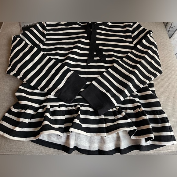 New Kate Spade Broome Street Striped Hooded Sweatshirt In Black/White Size L - Picture 4 of 11